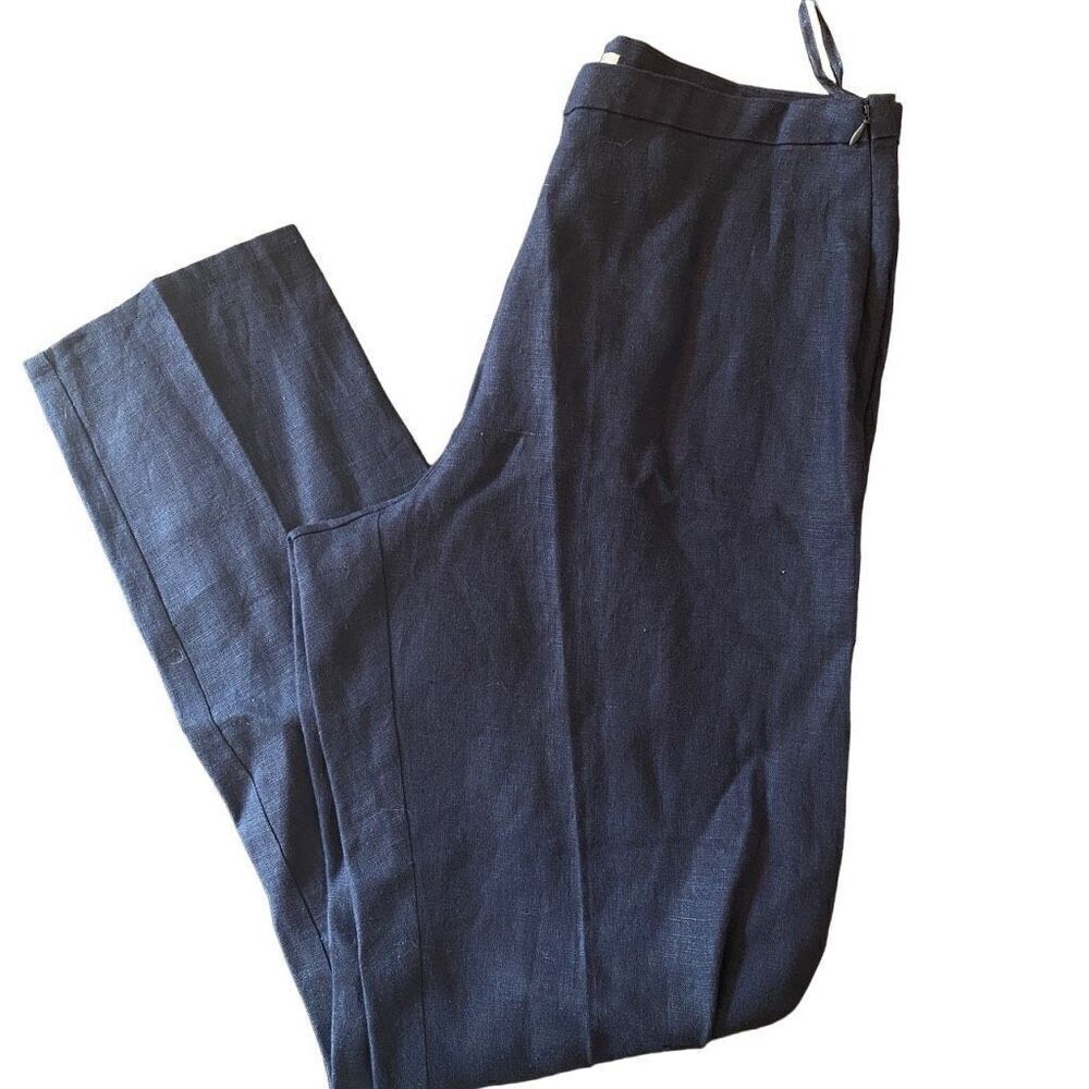 Outfit JP pure linen blue pants zip onside size 12